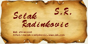 Selak Radinković vizit kartica